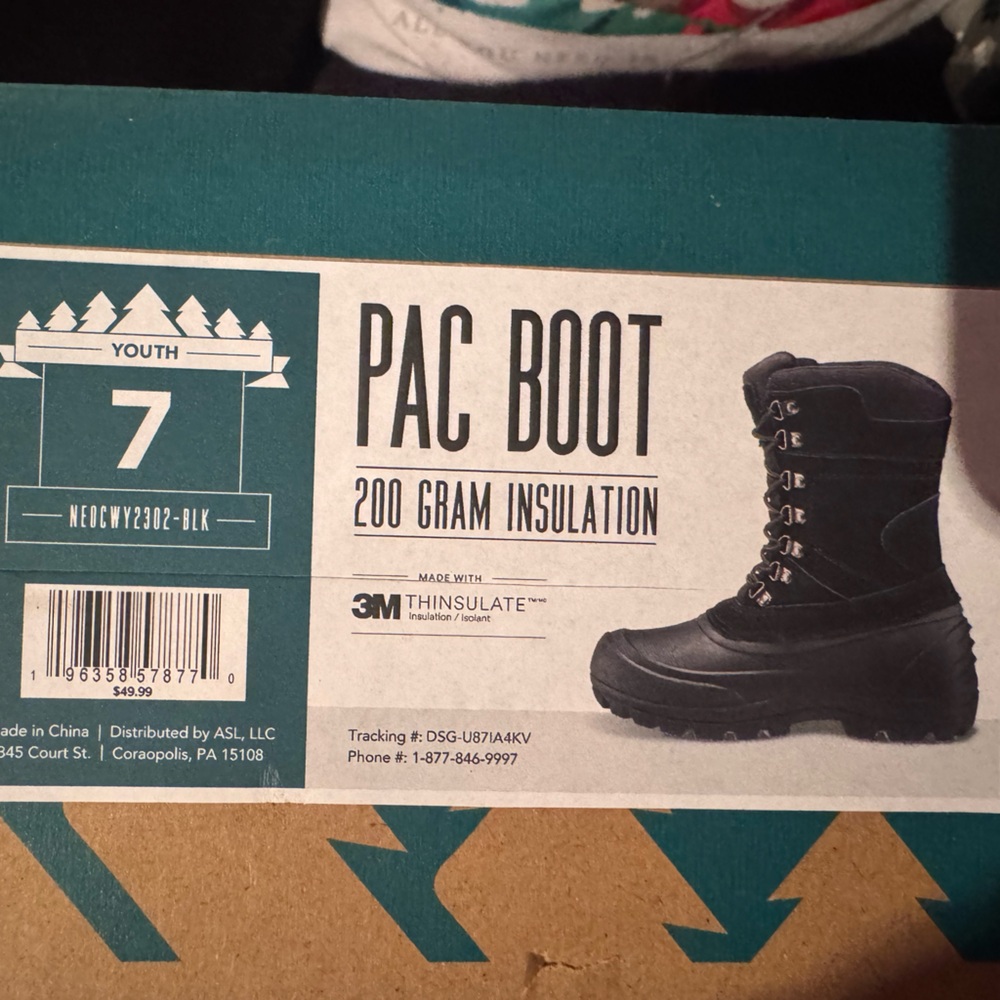 Youth Black Insulated Boots